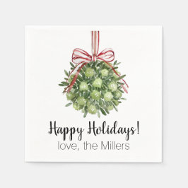 Servilleta De Papel Navidades de acuarela Coquette Mistletoe