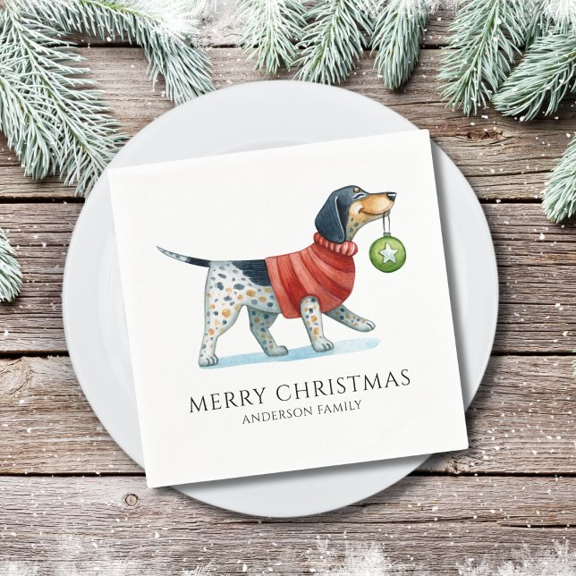 Servilleta De Papel Navidades de acuarela de perros modernos (Subido por el creador)