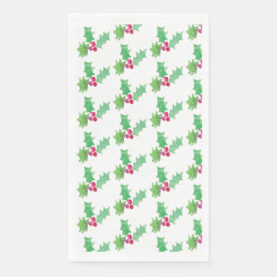 Servilleta De Papel Navidades de acuarela Mano de Berry Pintada Patter