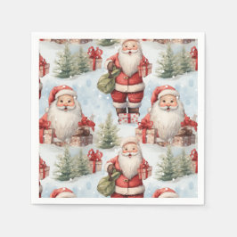 Servilleta De Papel Navidades de acuarela Santa Claus 3 - Papel