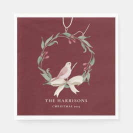 Servilleta De Papel Navidades de acuarela Wreath Personalizado