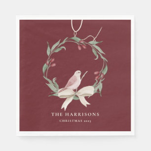 Servilleta De Papel Navidades de acuarela Wreath Personalizado