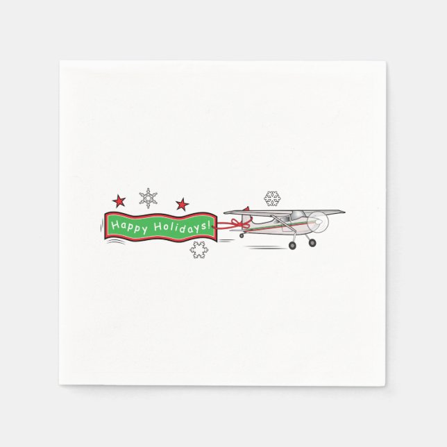 Servilleta De Papel Navidades de Airplane Happy Holidays (Anverso)
