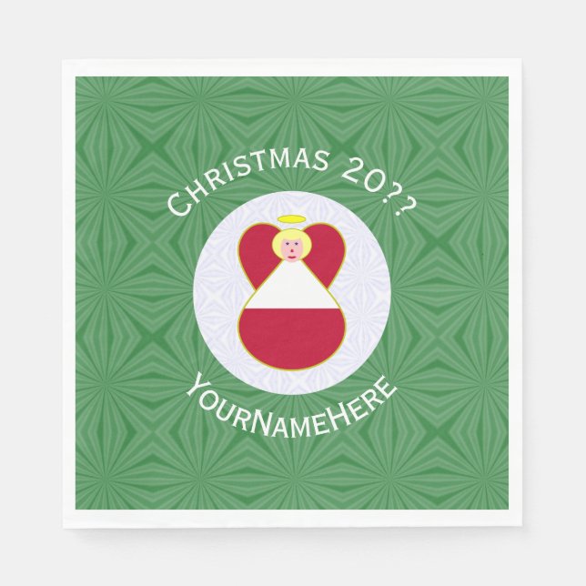 Servilleta De Papel Navidades de Angel de Bandera Austríaca Personaliz (Anverso)