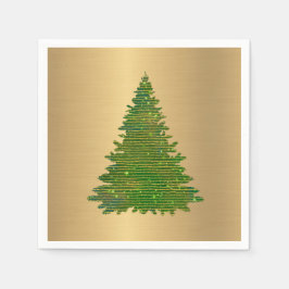Servilleta De Papel Navidades de árbol Purpurina Green Gold