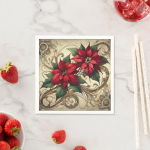 Navidades de Art Nouveau de época Decoupage de Poi