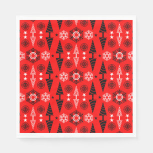 Servilleta De Papel Navidades De Art Nouveau Rojo Y Negro