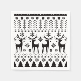 Servilleta De Papel Navidades de arte popular moderno reno