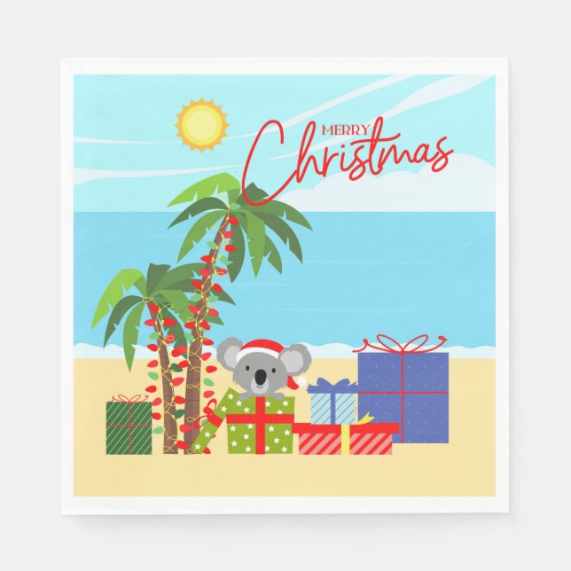 Servilleta De Papel Navidades de Australia (Anverso)