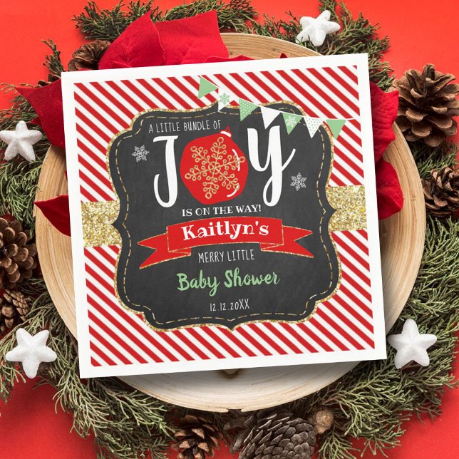 Servilleta De Papel navidades de Baby Shower "Little Bundle Of Joy" (Subido por el creador)