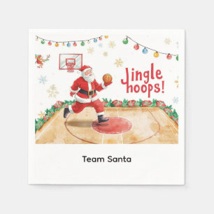 Servilleta De Papel Navidades de baloncesto con tema de Santa Claus