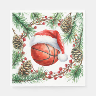 Servilleta De Papel Navidades de baloncesto con temática de jugador
