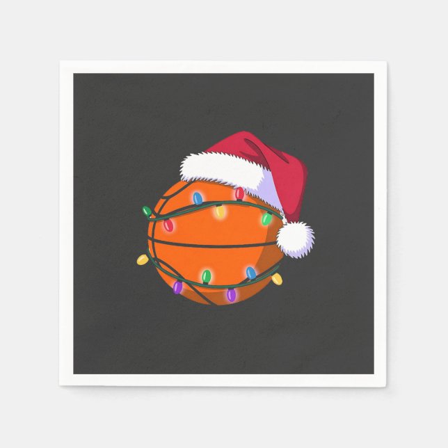 Servilleta De Papel Navidades de baloncesto de nieve Santa Béisbol (Anverso)