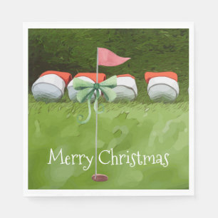 Servilleta De Papel Navidades de bandera de golf con muchos golfistas