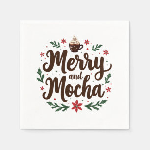 Servilleta De Papel Navidades de bebidas merry y mocha Café Navidad