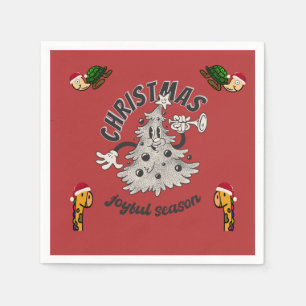 Servilleta De Papel Navidades de bienvenida personalizado retro de tie