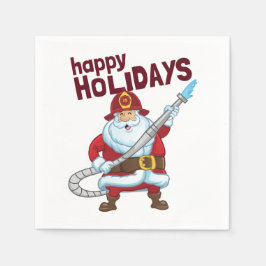 Servilleta De Papel Navidades de bomberos Santa Claus Bombero