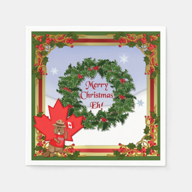 Servilleta De Papel Navidades de Canadá (Anverso)