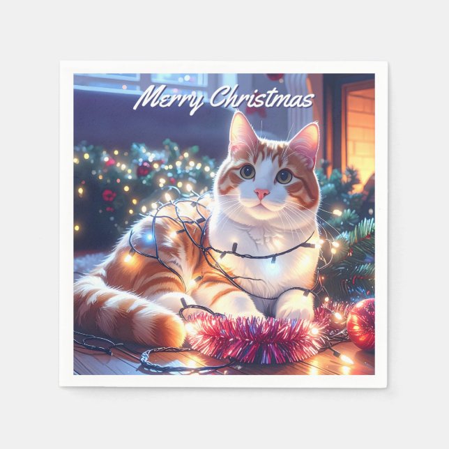 Servilleta De Papel Navidades de Cat & Fairy Lights (Anverso)