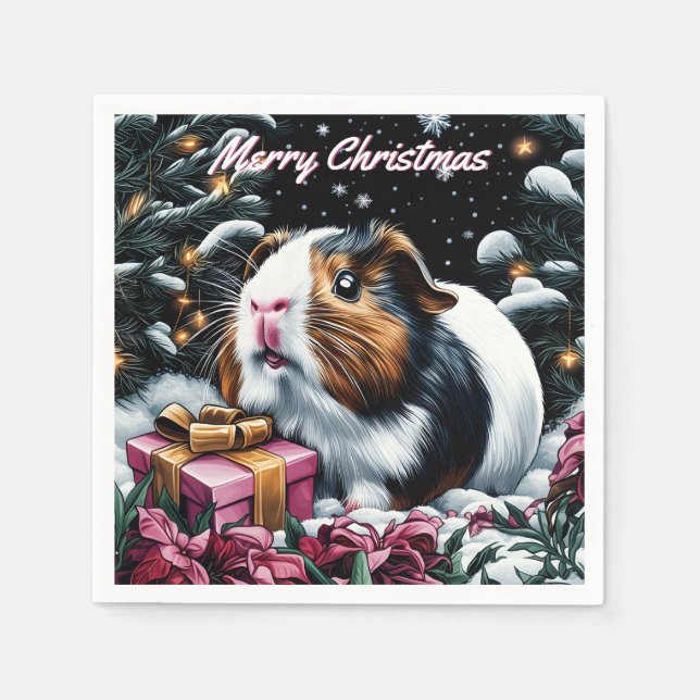 Servilleta De Papel Navidades de cerdo de Guinea (Anverso)