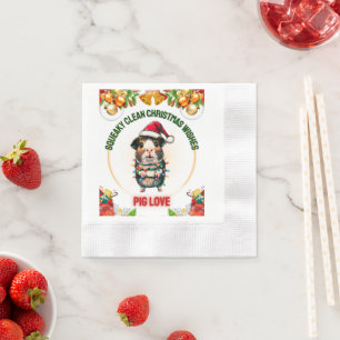 Servilleta De Papel Navidades de cerdo guineanos Gorras Navidad