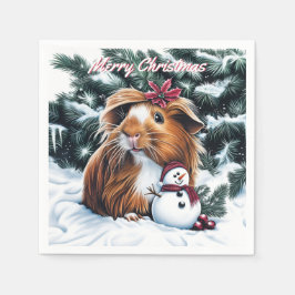 Servilleta De Papel Navidades de cerdo y snowman de Guinea