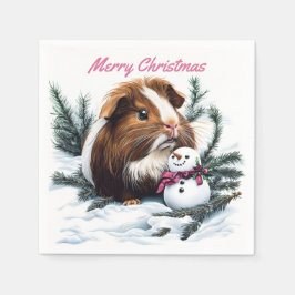 Servilleta De Papel Navidades de cerdo y snowman de Guinea