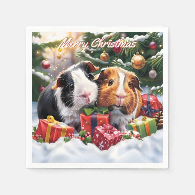 Servilleta De Papel Navidades de cerdos de Guinea (Anverso)