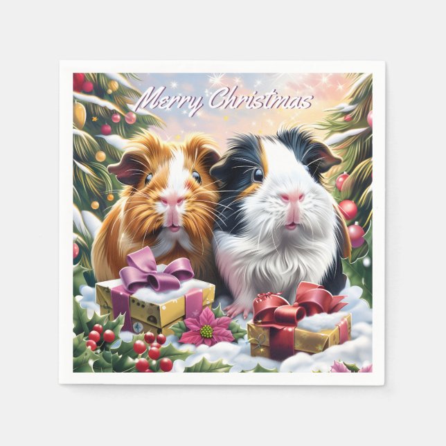 Servilleta De Papel Navidades de cerdos de Guinea (Anverso)