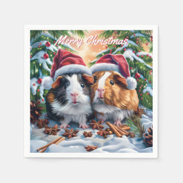 Servilleta De Papel Navidades de cerdos de Santa Guinea