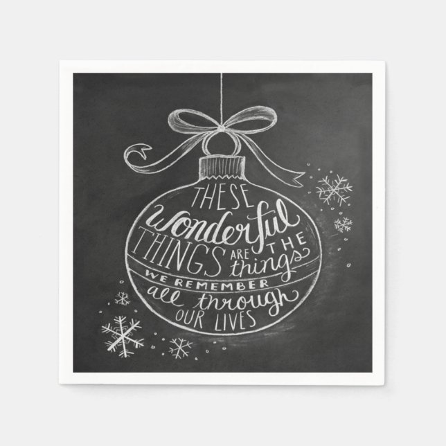 Servilleta De Papel Navidades de Chalkboard (Anverso)