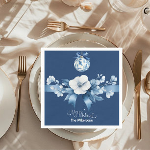 Servilleta De Papel Navidades de Chinoiserie Moda Azul