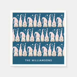 Servilleta De Papel Navidades de clase Gnome Familia Azul Personalizad