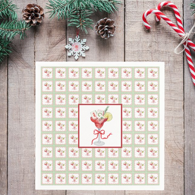 Servilleta De Papel Navidades de cócteles de Mahjong Green (Subido por el creador)