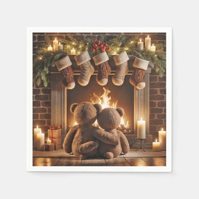 Servilleta De Papel Navidades de contrabando Teddy Bears (Anverso)