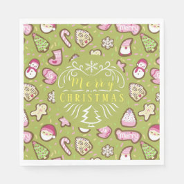 Servilleta De Papel Navidades de cookies Green
