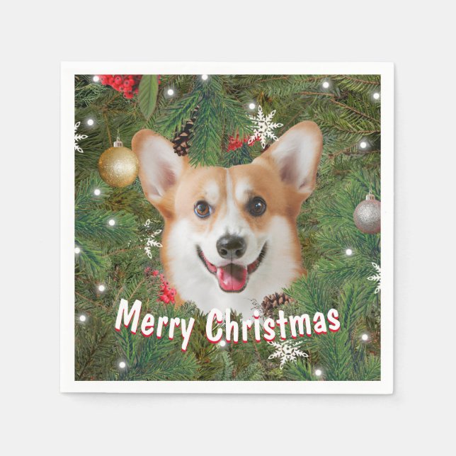 Servilleta De Papel Navidades de Corgi (Anverso)