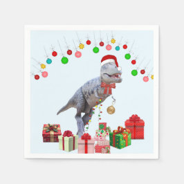Servilleta De Papel Navidades de dinosaurios