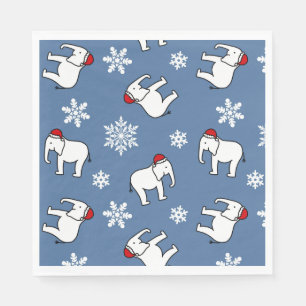 Servilleta De Papel Navidades de Elefantes Blancos Fiestas (Blue) Pape