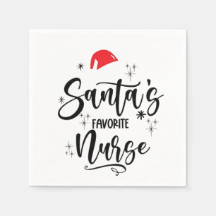 Servilleta De Papel Navidades de enfermería favoritos de Santa Claus