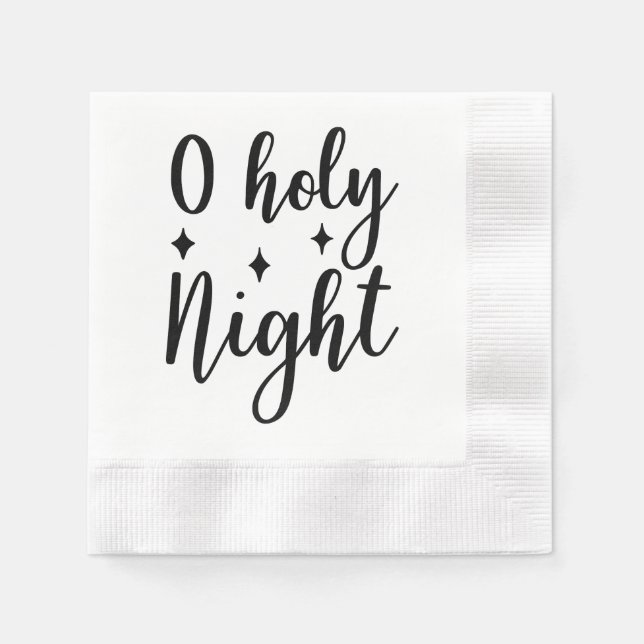 Servilleta De Papel Navidades de escritura modernos OH HOLY NIGHT (Anverso)