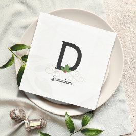 Servilleta De Papel Navidades de familia monogramada Holly