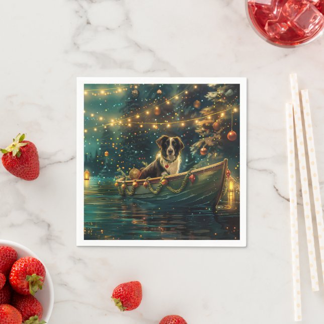 Servilleta De Papel Navidades de Frontera Collie Voyage festivo (In situ)