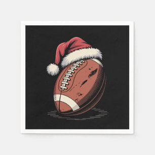 Servilleta De Papel Navidades de fútbol americano Santa Hat Sports