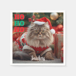 Servilleta De Papel Navidades de gato divertidos de Maine Coon Persona