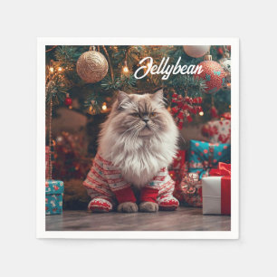 Servilleta De Papel Navidades de gatos exóticos y divertidos en Shorth