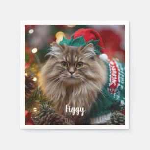 Servilleta De Papel Navidades de gatos forestales noruegos curados per