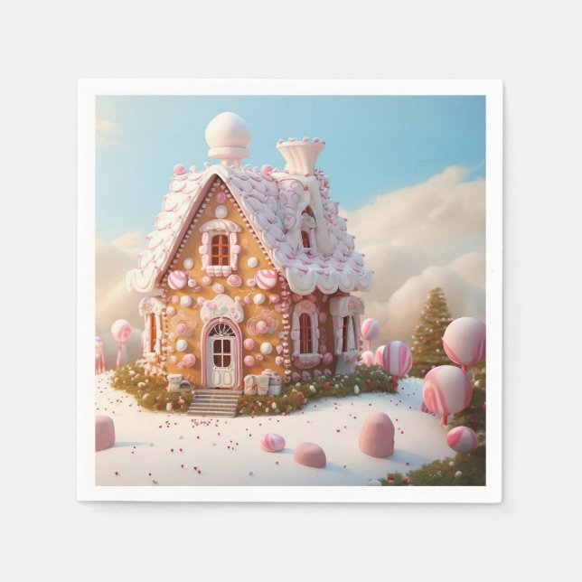 Servilleta De Papel Navidades de Gingerbread House (Anverso)