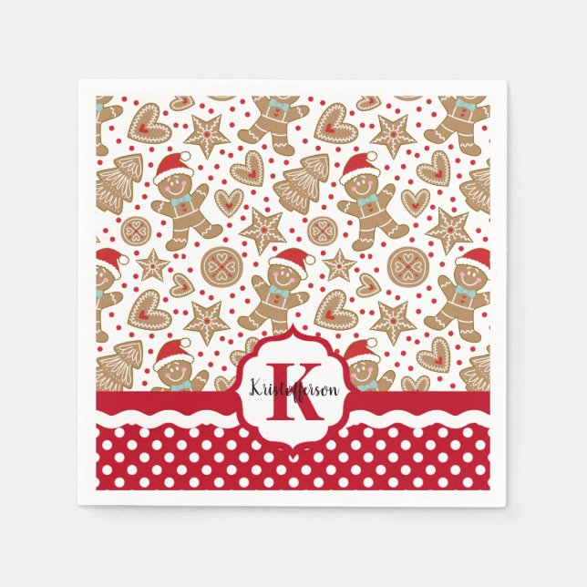 Servilleta De Papel Navidades de Gingerbread Personalizados (Anverso)