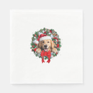 Servilleta De Papel Navidades de Golden Retriever con Navidad de decor